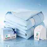 Bedsure CoolOxy Cooling Comforter King Size - 4X Breathable & Q-Max>0.45 Summer Comforter, Cooling Blankets for Hot Sleepers, Bedding for Night Sweats, Lightweight Duvet, Blue, King 102x90 Inches