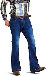 Botten Mens Bell Bottom Jeans 70s Outfits for Men,Mens Bell Bottoms Disco Pants Bell Bottom Pants Jeans for Men, Blue2, 30 Regular