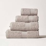 HOMESCAPES Light Grey Towel Bale 500 GSM Combed 100% Egyptian Cotton Towel Set 2 x Bath Towels & 2 x Hand Towels