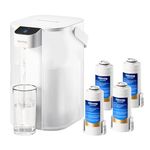 Waterdrop Instant Electric Water Filter Jug with 4 3-Months Filter, 3.5L Countertop Water Filter System, Reduces Chlorine, Lead, Mercury, Reduce PFAS, PFOA/PFOS, 757 Litres, White (4 Filter Included)