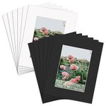 ZBEIVAN 12 Packs White and Black Colors 8x10 Picture Frame Mats for 5x7 Photos, Artworks and Prints, White Core Bevel Cut Frame Mattes