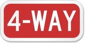 SmartSign "4-Way" Sign | 6" x 12" 3M Engineer Grade Reflective Aluminum, Made in USA