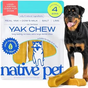 Native Pet Yaks Chews - Long-Lasting Yak Cheese Himalayan Dog Chews - All Natural Dental Chews for Dogs Made with Yak Cheese for Aggressive Chewers - 10 Yak Chews for Extra Large Dogs