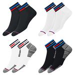 NAVYSPORT Men's Ankle Length Cotton Socks (Pack of 4) (NSO-9-WB_White, Black)