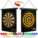 Ranslen Magnetic Dart Board for Kids and Adults, Boy Toys, Double Sided Board Games, Indoor Outdoor Darts Game with 15pcs Magnetic Darts, Gift for Age 5 6 7 8 9 10 11 12 Year Old Boys