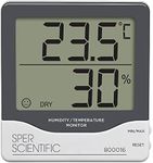 Sper Scientific Digital Humidity Temperature Monitor 800016 - Indoor Outdoor Hygrometer Thermometer with Large Dual Display & Min/Max Tracking for Labs, Greenhouses, Warehouses & More - 4 pc
