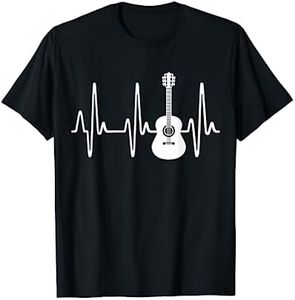 Regalo para guitarristas con latido de corazón y guitarra Camiseta