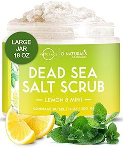 O Naturals Body Scrub Exfoliator Lemon Mint 18oz - Dead Sea Salt Exfoliating Body Scrub - Natural Exfoliating Scrub for Face, Body & Foot Scrub - Hydrating Body Scrubs - Body Exfoliator All Skin Types