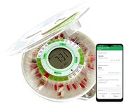 DoseControl Smart Medication Dispenser with Charger, Monitored via Android App, Transparent Lid, English Dosage Rings, 9 Alarms, E-mail Notifications