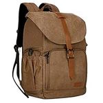 BAGSMART Camera Backpack, Water Resistant DSLR Camera Bag Canvas Bag Fit up to 15" Laptop with Rain Cover, Tripod Holder