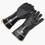 Yardbird 4077501101 Poultry Processing Scalding Gloves 100% Waterproof, Heat Resistant, Textured Neoprene Material, Extra Long Cuffs Protect Forearm, 1 Pair, Black