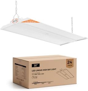 Comiled 24-Pack 3FT 300W Linear High Bay Shop Lights, 45000lm, 6000K/5000K/4000K Switchable, 0-10V dimmable, 100-277V, Adjustable Tilt Hanging Light Fixture for Warehouse, Garage, Supermarket, ETL