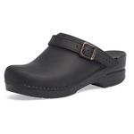 Dansko Women's Ingrid Black Oiled Leather Clogs 41 M