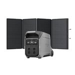 EF ECOFLOW DELTA Pro 3 Portable Power Station & 400W Solar Panel, 4096Wh LFP Battery, Expandable to 12kWh, 230V 4000W AC Output, Solar Generator for Home Use, Camping Accessories, Power Outages, RVs