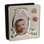 Deluxe Satin Silver Baby Photo Album - My First Album