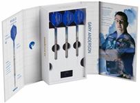 Unicorn Steel Tip Professional Darts Set | Gary 'The Flying Scotsman' Anderson Phase 3 World Champion | 90% Natural Tungsten Barrels with Blue Accents | 23 g