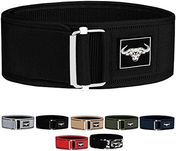 IBRO Quick Locking Premium Weight Lifting Belt - Powerlifting, Cross Training for Men and Women - 4 Inch Back Support, Metal Buckle - Professional Fitness, Olympic Lifting, Deadlift Black M