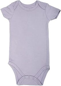 GUISBY Rayon Short Sleeve Bodysuit 0-3 Months, Baby Girls Summer Undershirts Sliver grey