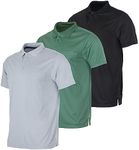 Real Essentials 3 Pack: Mens Polo Shirt Golf Quick Dry Fit Active Polo Shirts for Men Pocket Short Sleeve Button Collared Tees Tops Tennis Casual Lounge Clothes Clothing Apparel - Set 1, 3XL