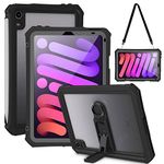Shellbox for iPad Mini 6 Case 8.3 inch 2021 Full Body Shockproof with Pencil Slot,Screen Protector,360 Degree Rotating Hand Strap Stand,Rugged Protective Tablet Case iPad Mini 6 Cover
