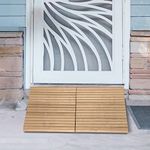 Wooden Portable Wheel Chair Ramp - Front Door Entry Ramp (New In 2023), Durable And Easy to Assemble MM MELISEN Assist Ramp, Non-Skid Transition Ramps for Garage, Patio, Porch, And Shed (17"x34"x3"-2)