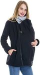 Smallshow Womens Fleece Zip Up Maternity Baby Carrier Hoodie Sweatshirt Jacket,Black,Small,Black