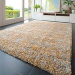 Affordable Durable Grey Silver Fuffly Shaggy Shag Carpet Rug Modern Super Soft Thick Mustard Ochre Yellow Cream Lounge Living Dining Room Kitchen Bedroom Mat Area Rugs 160cm x 230cm