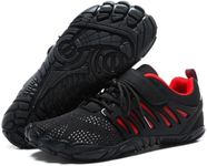 MIFAWA Barefoot Shoes Men's Black/Red, Zero Drop, Wide Toe Box, Rubber Sole, Hiking, Size 11