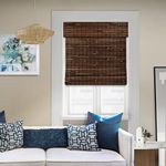 CHICOLOGY Bamboo Blinds, Bamboo Shades, Custom Bamboo Shade, Cordless Bamboo Shades, Window Shade Roman, Patio Blinds and Shades, Porch Shades Outdoor Roll Up, Smoke, 29" W X 64" H