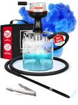 Portable Hookah Set with Everything - YADO Acrylic Hookah To Go - Big HMD HULI Hookah Charcoal Holder Heat Management Device + Black Silicone Hookah Bowl Set + Bag Shisha Hookah Set - Hookah Machine