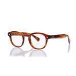Shisen Fox KITSUNE Versatile Vintage Round Frames for eyeglasses | Stylish eyewear Crafted from Italian Acetate material | 46 MEDIUM Unisex Spectacle Eye frame with Demo lenses (Havana)