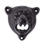 vismile Wall Mount Cast Iron Bottle Beer Opener Vintage Bear Teeth Shape Bartending Tools