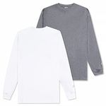 Russell Athletic Big and Tall Long Sleeve Dry Fit Shirts – 2 Pack Workout Shirts, Dark Grey/White, 4X