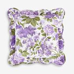 BrylaneHome Florence 16" Square Pillow, Plum Floral