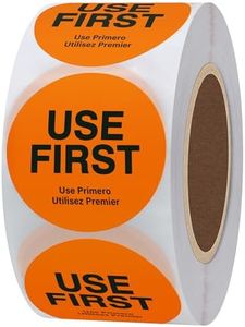 Hybsk USE First Stickers Restaurant Food Service FIFO Label 1.5 Inch Total 500 Labels Per Roll (Orange)