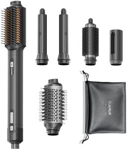 GLAMUP Upgraded 6 in 1 Hot Air Styler-Heat Straightenner Brush, Auto Wrap Curler FushionStyler Pro, High-Speed Motor Hair Dryer, Wet-to-Dry, Versatile,Negative Ionic, Multi Styler Gift Set