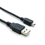 DIGITMON 1FT Black USB 2.0 Mini 5pin Cable - A-Male to Mini-B Cord for GoPro Hero3, PS3 Controller, Digital Camera, Calculator, Dash Cam, MP3 Player, GPS Receiver, Garmin Nuvi GPS