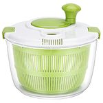 PTNITWO 5L Salad Spinner Large, Lettuce Spinner Dryer With Comfortable Handle, Safe Locking Lid and Non-slip Base, BPA Free, Vegetable Washer with Bowl for Cleaning and Drying Salad Greens and Fruit