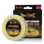 HERCULES Fly Fishing Line Floating Weight Forward Fly Line with Double Welded Loop, Fluorescent Yellow, WF5F 100FT