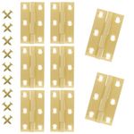 Suiwotin 8pcs 1.5 Inch Brass Hinges, Mini Butt Hinges Cabinet Door Hinge, Box Hinges for Jewelry, Wooden Box, Small Cupboard Furniture Hinges (Gold)