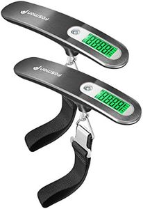 Fosmon Digital Luggage Scale (2 Pack), [Stainless Steel │Backlight │ LCD Display] Digital Hanging Luggage Weight Scale, Up to 110LB (50 kg) with Tare Function - Silver