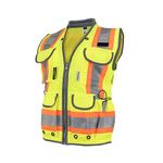 Radians Womens Standard Hi-Vis Green Class 2 Heavy Woven Two Tone Engineer Vest Size M