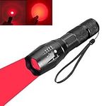 BESTSUN Red Light LED Torch, Red Tactical Hunting Flashlight Signal Torches Zoomable Adjustable Focus 1 Mode for Night Vision Astronomy Fishing Aviation (Red Beam)