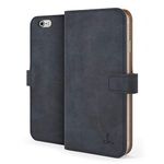 Snakehive Vintage Wallet for Apple iPhone 6S / 6 || Real Leather Wallet Phone Case || Genuine Leather & 3 Card Holder || Flip Folio Cover with Card Slot (Navy)