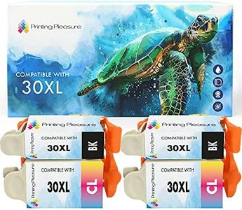 4 XL (2 Sets) Compatible Kodak 30XL (30B & 30CL) Ink Cartridges for Kodak Hero 2.2 3.1 4.2 5.1 ESP 1.2 3.2 C100 C110 C115 C300 C310 C315 C330 C360 Office 2100 2150 2170 - Black/Colour, High Capacity