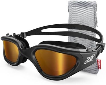 ZIONOR Swim Goggles, Upgraded G1 Polarized Swimming Goggles UV Protection Anti-fog Adjustable Strap for Men Women Adult Indoor or Outdoor (Polarized Light Mirror Coffee Gold Lens)