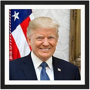 Craighead Portrait US President Donald Trump Photo Square Wooden Framed Wall Art Print Picture 16X16 Inch