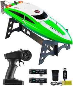 Force1 Velocity RC Boat - H102 Remote Control Boats for Pools and Lakes, 20+ mph High Speed Boat Toys (Green)