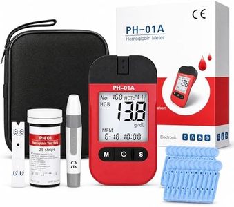 Hemoglobin Test Kits with 25 Test Strips, Upgraded Hemoglobin Tester Meter Kit for Home Use