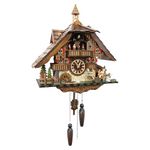 Cuckoo Palace LARGE German Cuckoo Clock - The Seesaw Mill Chalet with quartz movement with MOVING SEESAW
